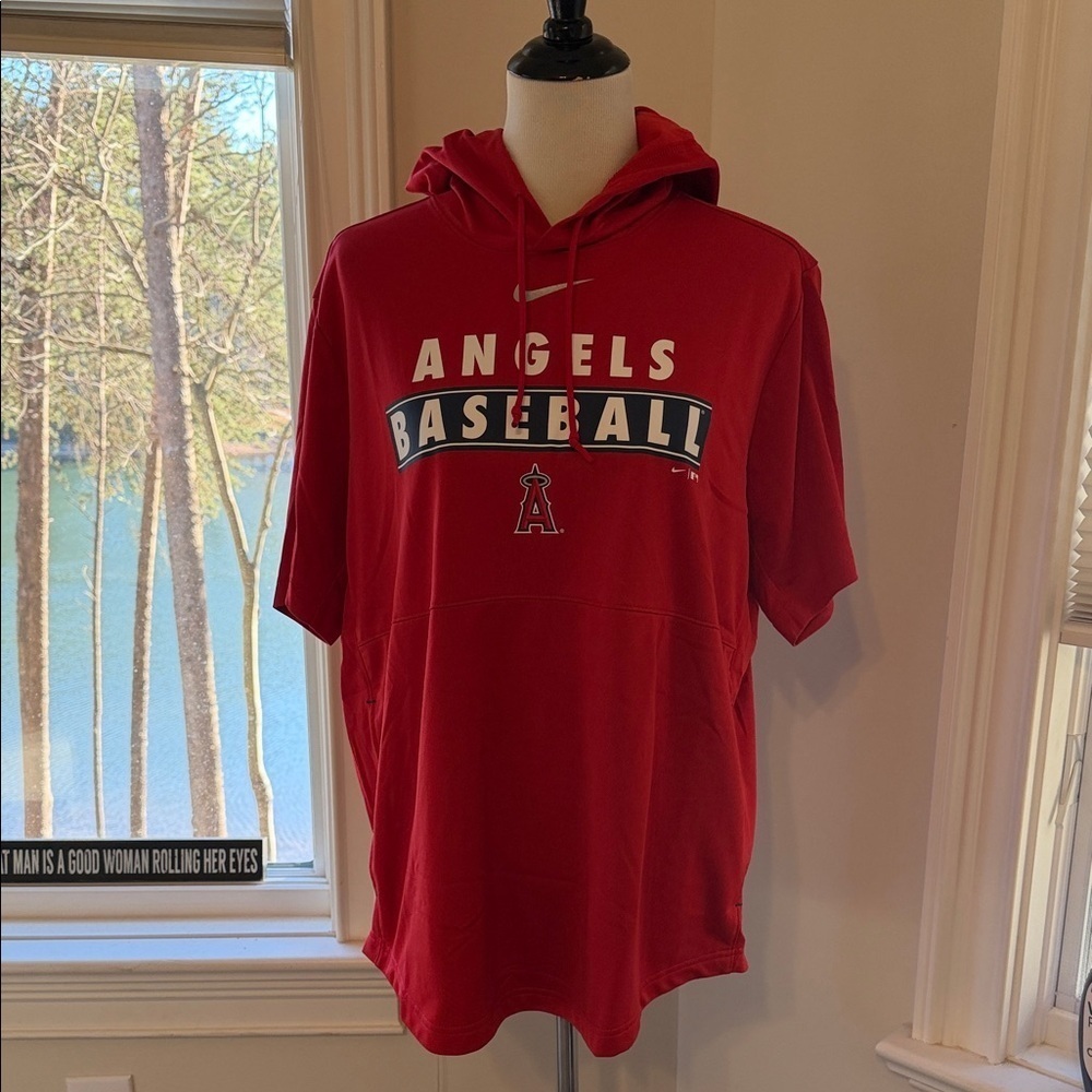 Nike Dri Fit Red Angels Baseball SS Hoodie, Large, EUC